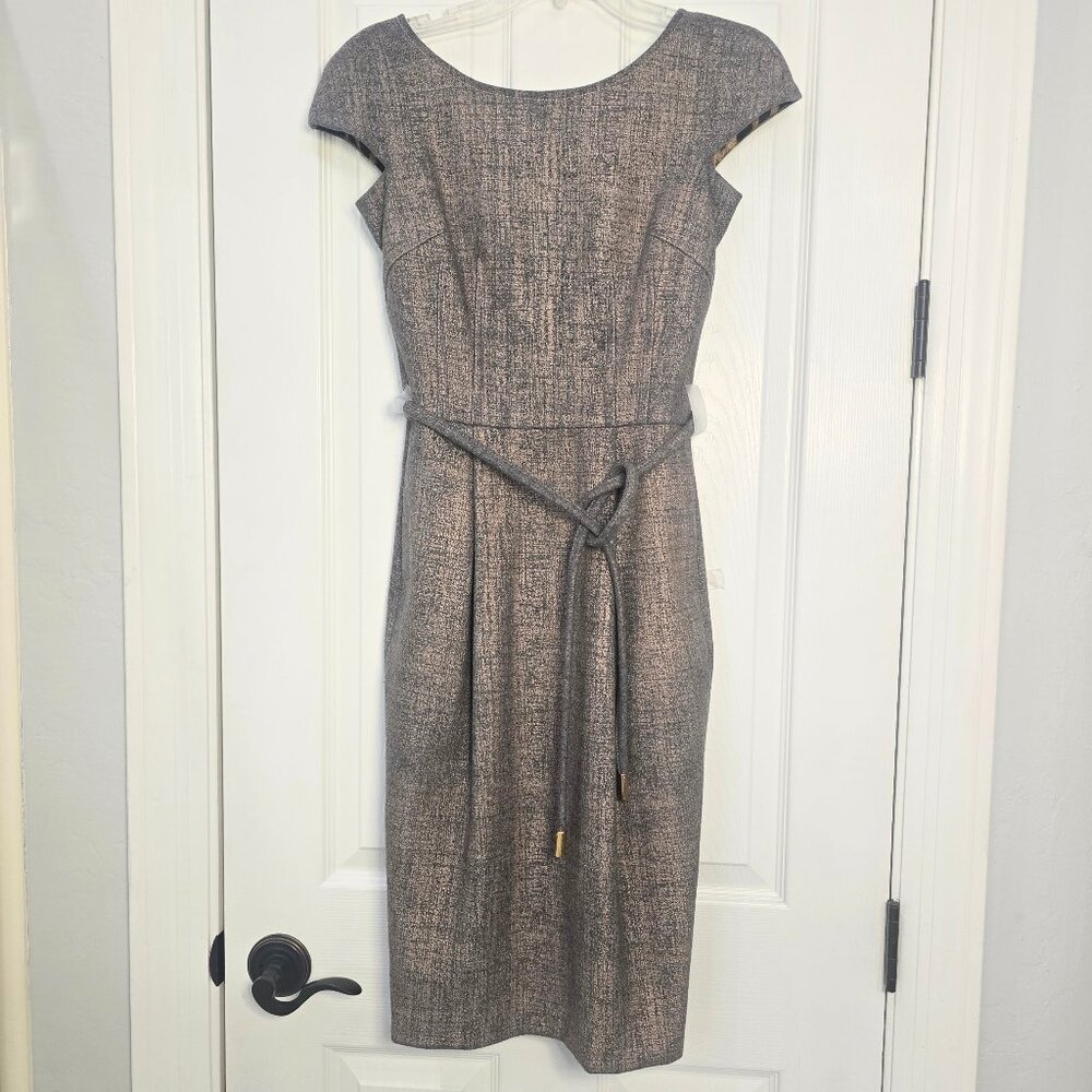 Dolce & Gabbana Metallic Wool Sheath Dress Sz 2